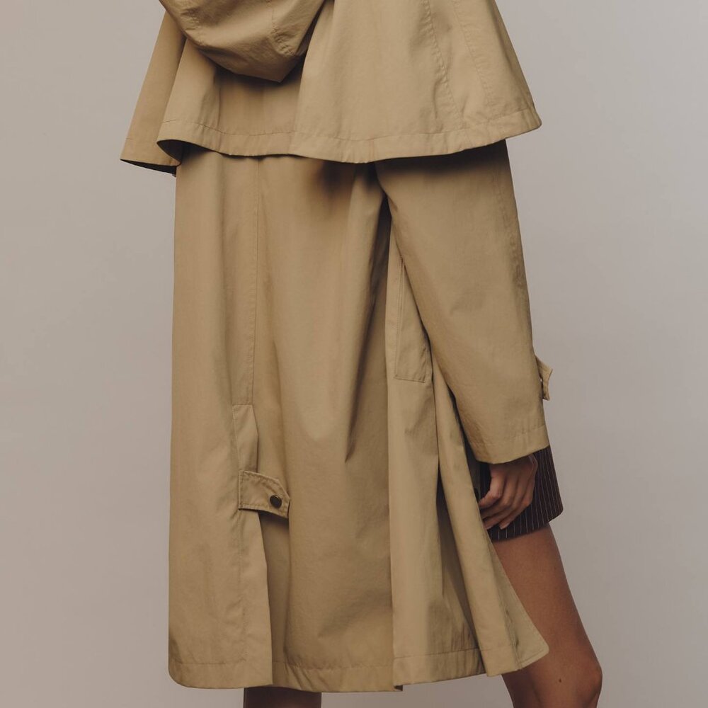 New Avec Les Filles Hooded Cape Raincoat Trench coat - Picture 6 of 9